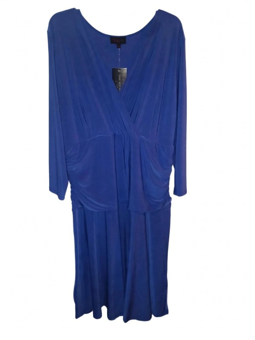 NWT Rekucci Blue Violet Slimming Fit-and-Flare Crossover Tummy Control Dress 22W